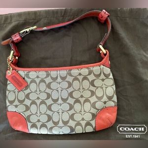 Original Coach purse beautiful red & brown classic collection New